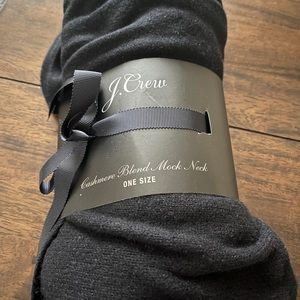 JCrew Black Cashmere-merino wool mockneck poncho